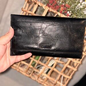 Black Leather Envelope Wallet